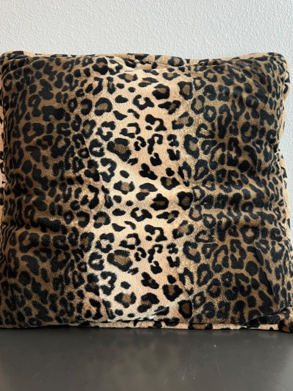 Vintage Leopard Print Faux Fur Throw Pillow Plush Decorative Retro Glam Mob Wife